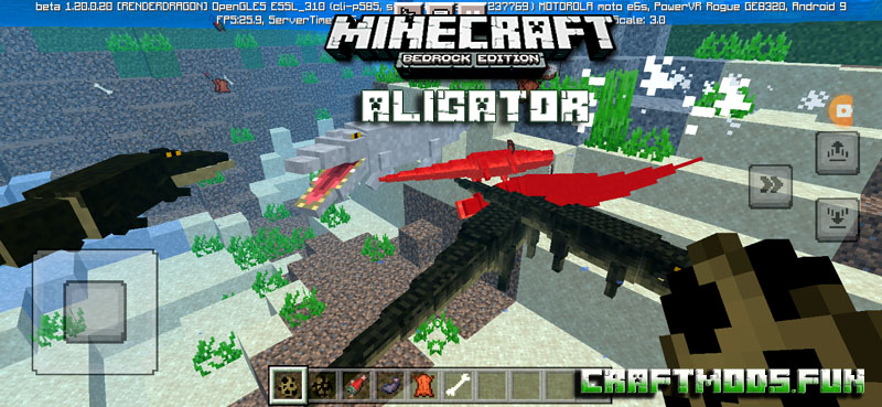 Mod Aligator Mod Minecraft PE 1.20, 1.19 for Android