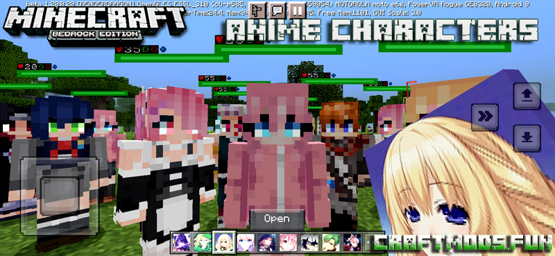 Free Download Anime characters Mod Minecraft PE 1.20 for Android, iOS