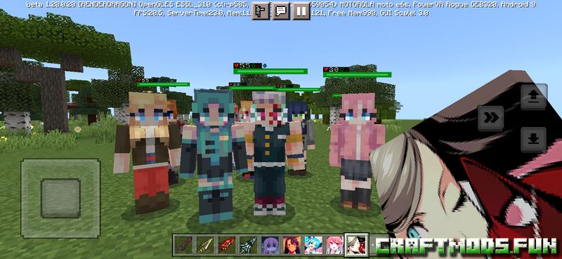 Free Download Anime characters Mod Minecraft PE 1.20 for Android, iOS
