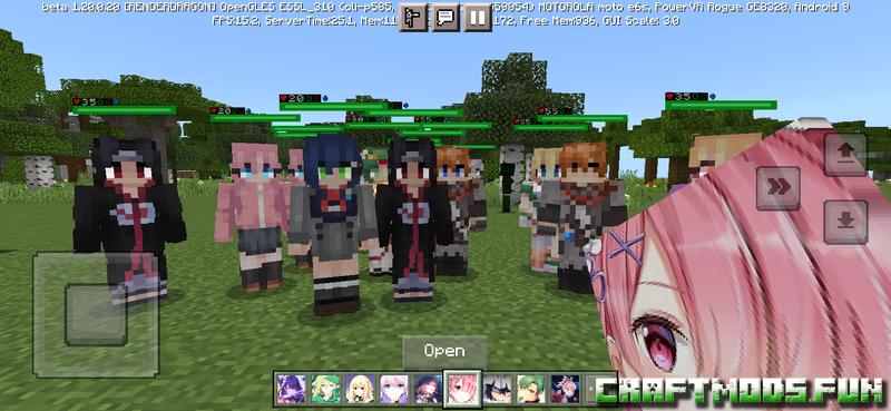 Free Download Anime characters Mod Minecraft PE 1.20 for Android, iOS