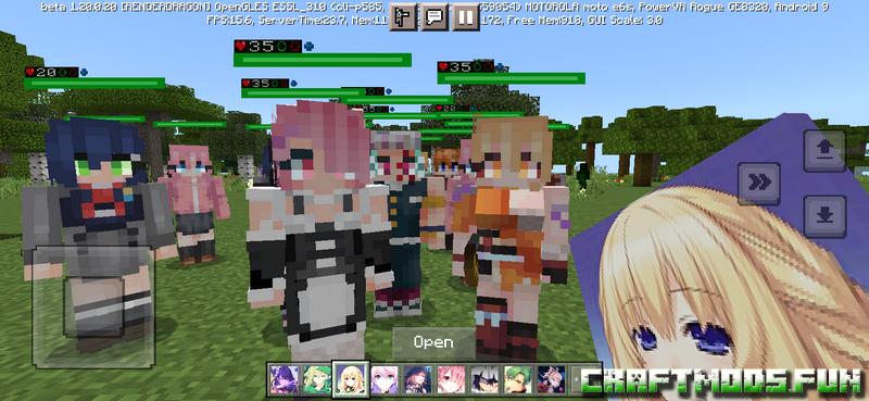 Free Download Anime characters Mod Minecraft PE 1.20 for Android, iOS
