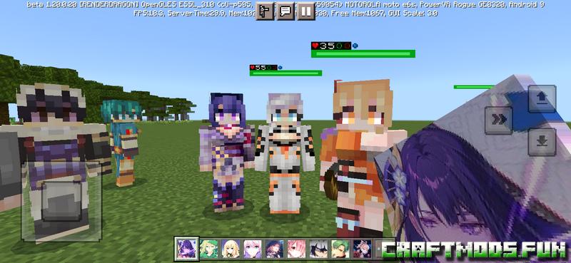 Free Download Anime characters Mod Minecraft PE 1.20 for Android, iOS