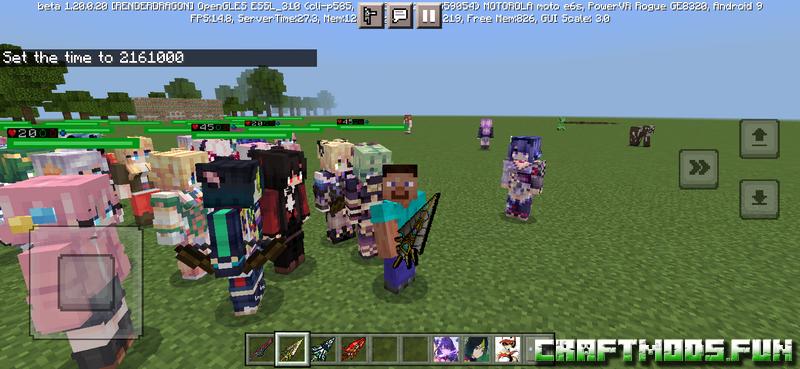 Free Download Anime characters Mod Minecraft PE 1.20 for Android, iOS