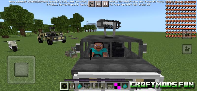 Army Vehicles and Weapons Mod Minecraft PE for iOS, Android