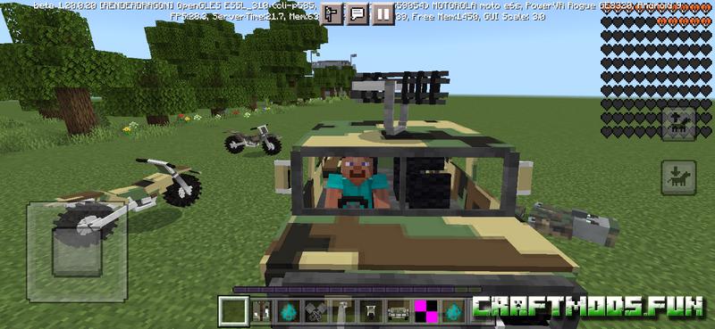 Free Download Vehicles and Weapons Mod Minecraft PE for Android