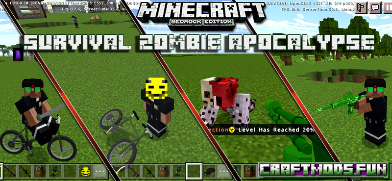 Free Download Mod Zombie Apocalypse MCPE 1.20 for iOS, Android, Win 10