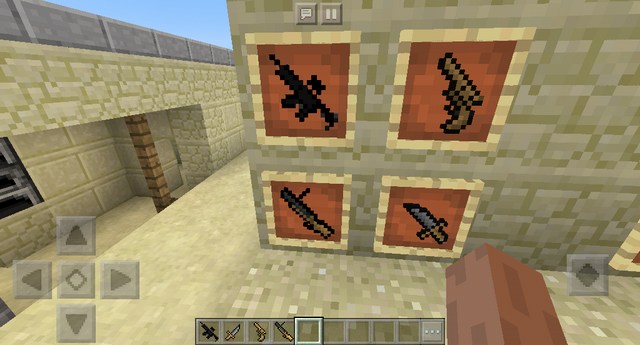 Weapons weapon mod for Minecraft PE 1.2.10 / Windows 10