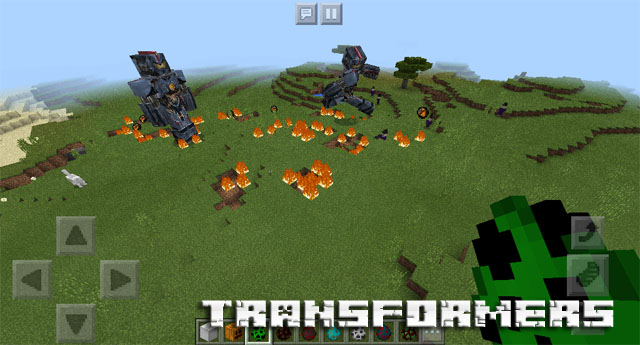 Transformers mod on Minecraft PE 1.2.10, Windows 10