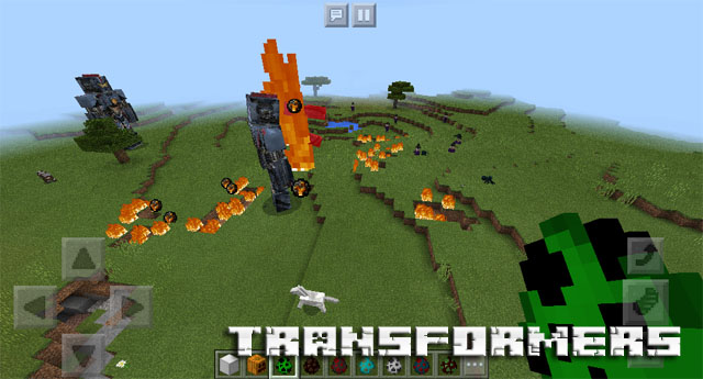 Transformers mod on Minecraft PE 1.2.10, Windows 10