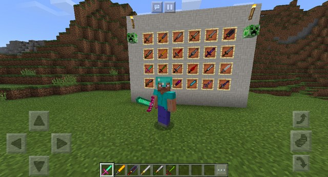 Mod Weapons Sword на Майнкрафт ПЕ 1.2.10 / Windows 10