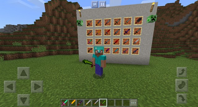 Mod Weapons Sword на Майнкрафт ПЕ 1.2.10 / Windows 10