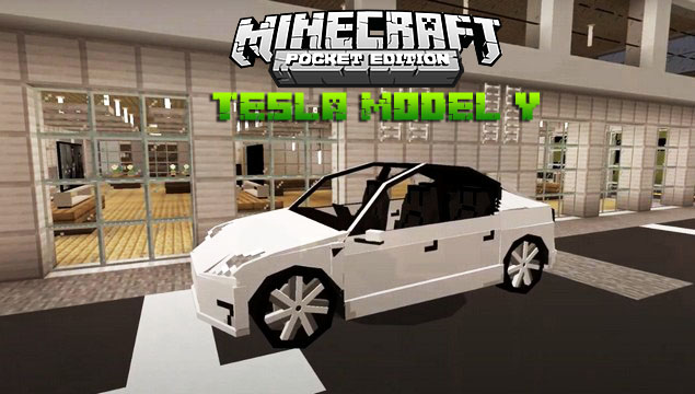 Mod Car Tesla Model Y for Minecraft PE 1.16