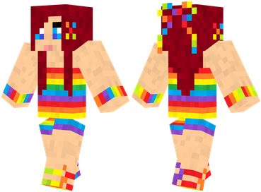Free download skin for Minecraft / Rainbow Girl
