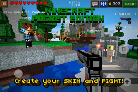 Mod for Minecraft Android / 3D pistol - MPCE 0.9.5