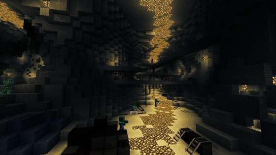 Free download map Minecraft PE / Android - Glowing Caverns