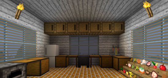 Free download mod for Minecraft 1.6.2 / KitchenMod / Tables, chairs, cabinets