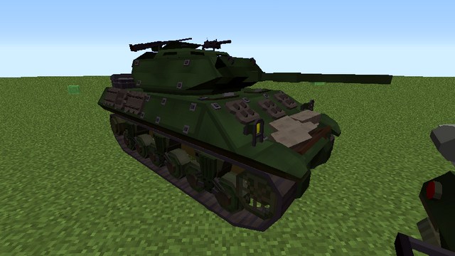 Minecraft assembly with mods for weapons and tanks
