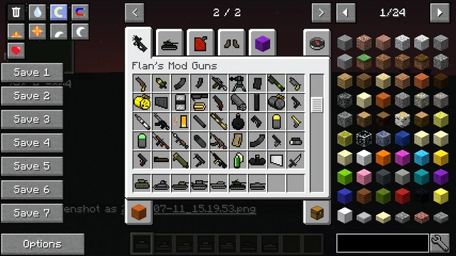 Minecraft assembly with mods for weapons and tanks