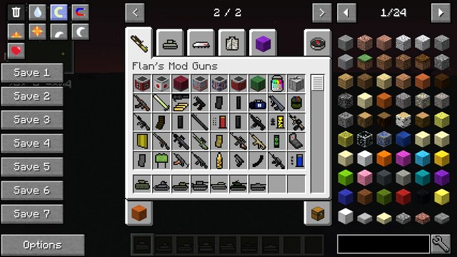 Minecraft assembly with mods for weapons and tanks