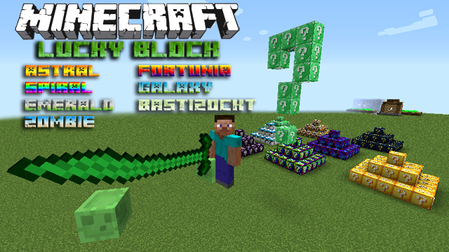 Minecraft with mods - Build a Lucky Block Zombie, Fortunia, Galaxy ...