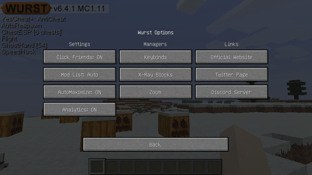 Download Minecraft 1.11.2 with mods Wrust - Cheat Xray