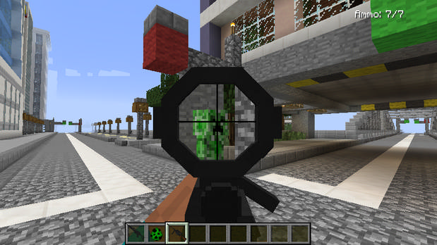 Download Minecraft on a computer with weapon mods