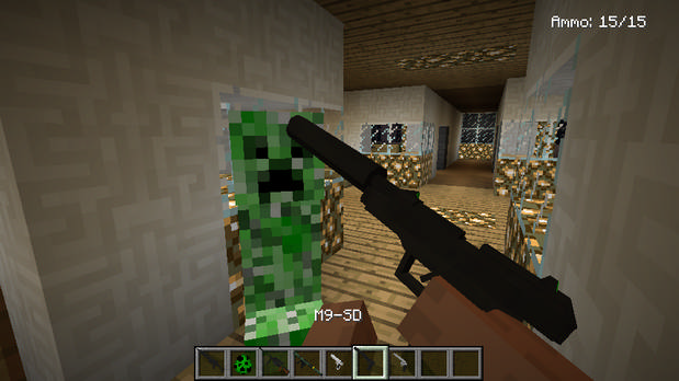 Download Minecraft on a computer with weapon mods