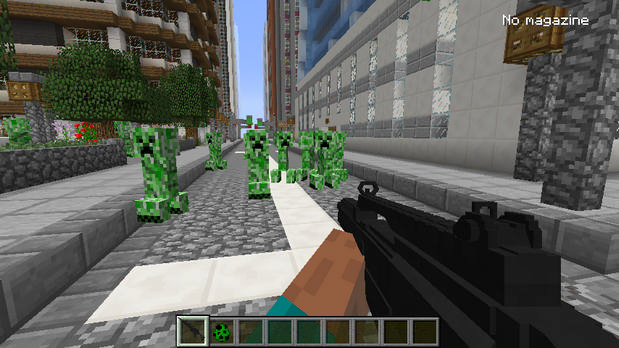 Download Minecraft on a computer with weapon mods