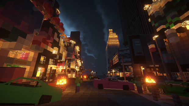 Download Minecraft Zombie Apocalypse with weapons and cars