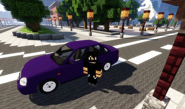 Minecraft build with mods Russian Car