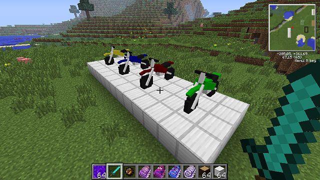 Download assembly of Minecraft client 1.6.2 with 31 mods / Motorcycles