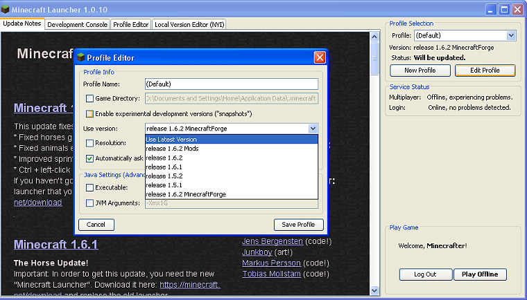 Minecraft 1.6.2 / Licensed launcher with mods