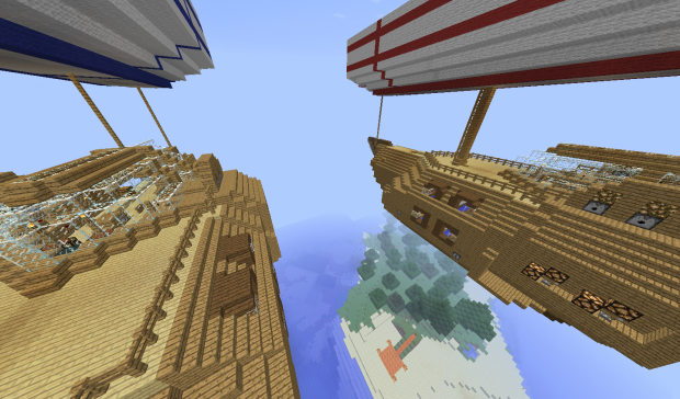 Free download map for Minecraft / Battle on ships