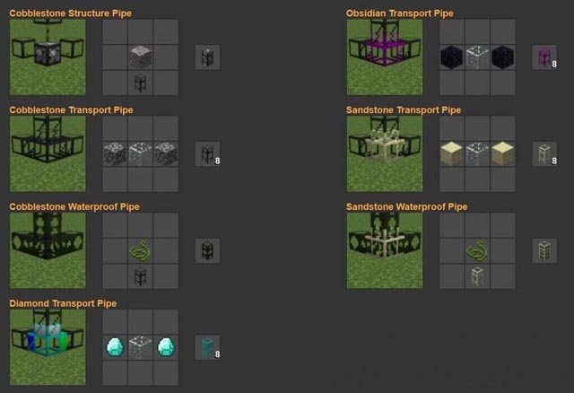 Mechanism Recipes for Build Craft