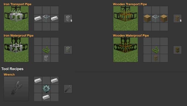 Mechanism Recipes for Build Craft
