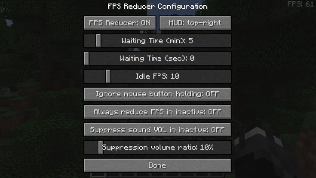 Download FPS Reducer mod for Minecraft 1.12.2