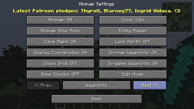 Download mod mini map for Minecraft 1.12+