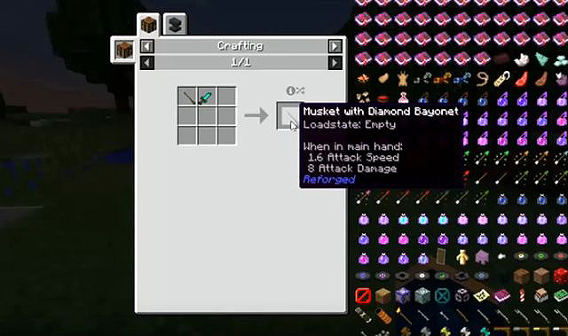 Mod for weapons Reforged for Minecraft 1.12.2