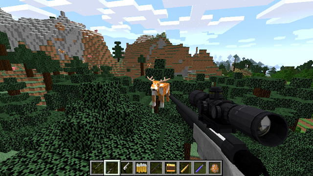 Mod on hunting with weapons for Minecraft 1.12.2
