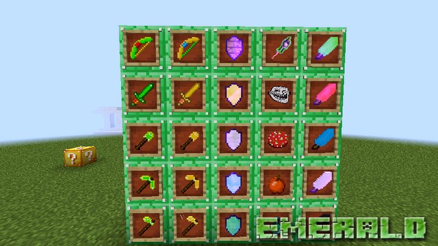 Mod emerald lucky block on Minecraft 1.8.9