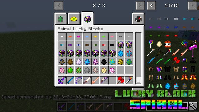 Lucky Block Spiral mod on Minecraft 1.8.9
