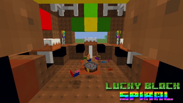 Lucky Block Spiral mod on Minecraft 1.8.9