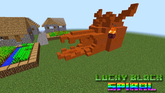 Lucky Block Spiral mod on Minecraft 1.8.9