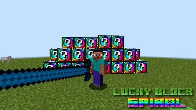Lucky Block Spiral mod on Minecraft 1.8.9