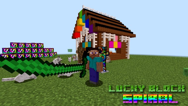 Lucky Block Spiral mod on Minecraft 1.8.9