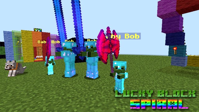 Lucky Block Spiral mod on Minecraft 1.8.9