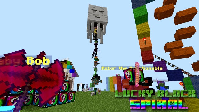 Lucky Block Spiral mod on Minecraft 1.8.9