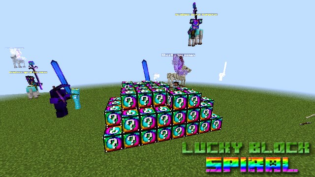 Lucky Block Spiral mod on Minecraft 1.8.9