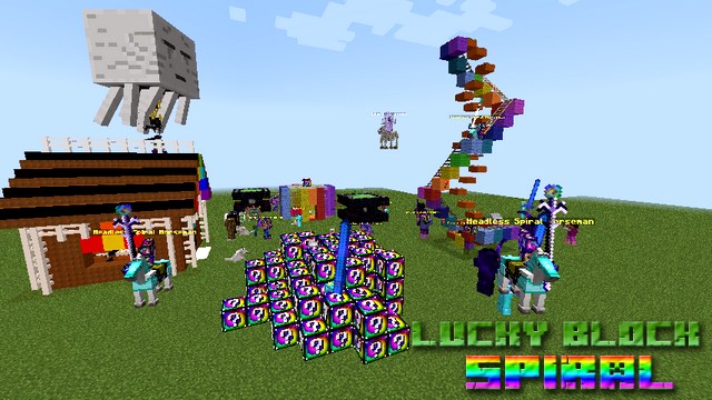Lucky Block Spiral mod on Minecraft 1.8.9