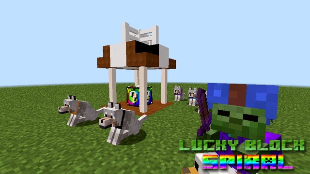 Lucky Block Spiral mod on Minecraft 1.8.9